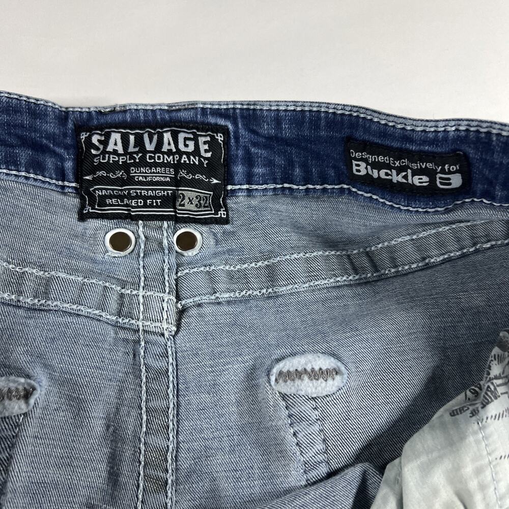Salvage Buckle Anarchy Relaxed Straight Leg Mens Jeans Medium Wash 42x32 - Picture 7 of 12